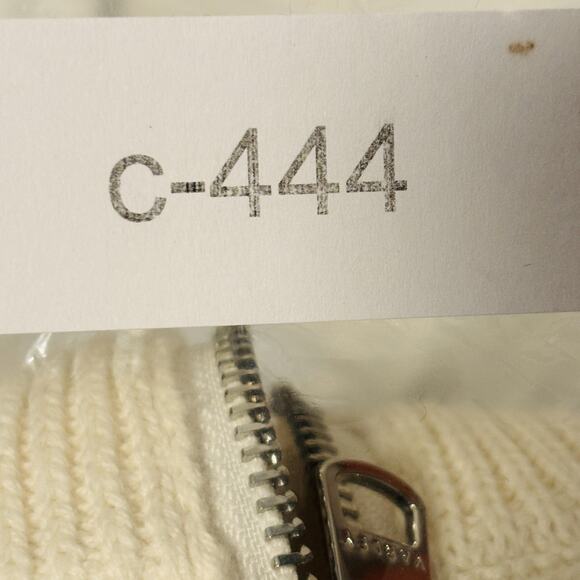 Varley Sweater Womens Medium Cream Cotton Eloise Full Zip Jacket Knit Collar - Picture 15 of 15